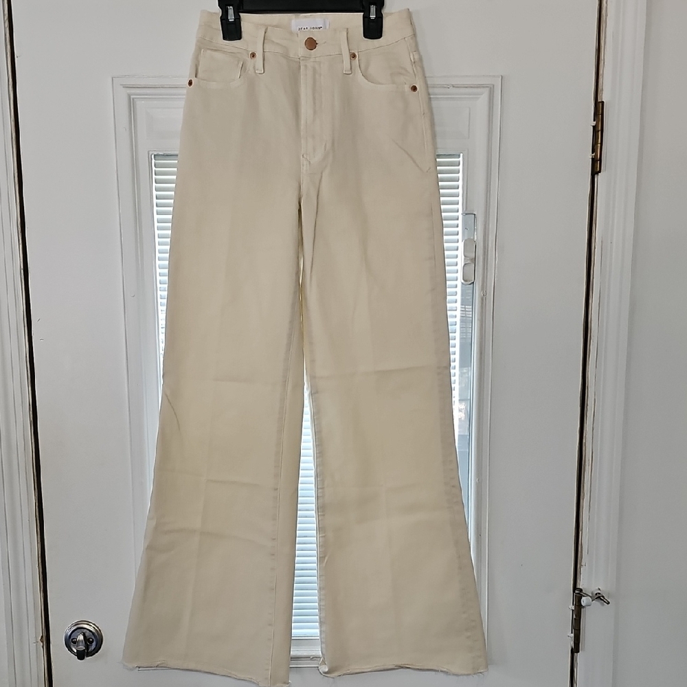 Dear John Off-White Wide Leg Jeans